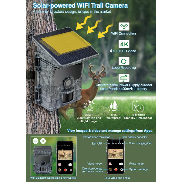 Taylor Trail Camera Solar/WiFi 4K